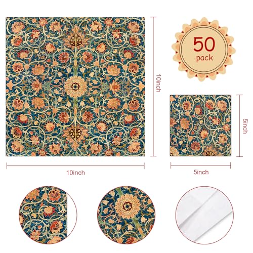 William Morris Cocktail Napkins Floral Vintage for Decoupage (50 Count)