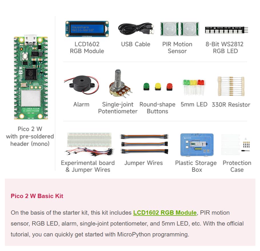 Raspbery Pi Pico 2 W Basic Kit