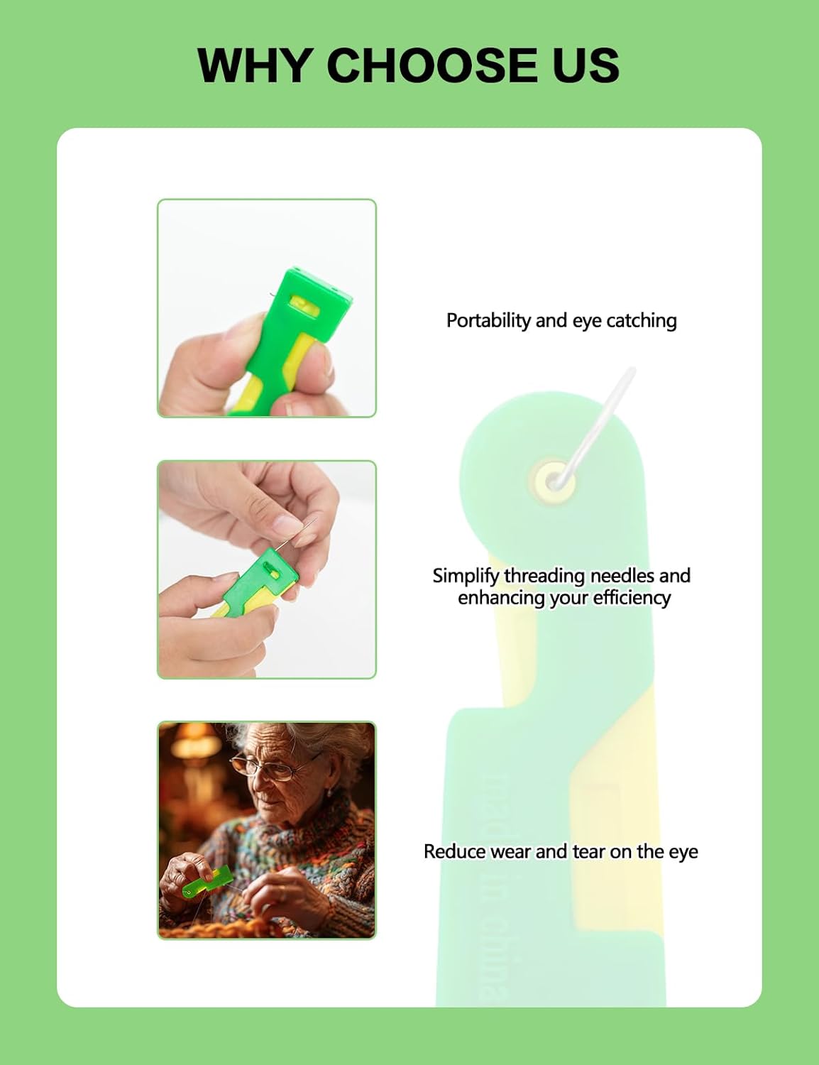 Automatic Needle Threader,2025 Needle Threaders for Hand Sewing,Plastic Sewing Machine Needle Threade for Embroidery Cross Stitch Craft,Automatic Needle Threaders for Hand Sewing(Random Color) (12)