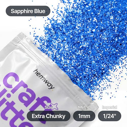 Craft Glitter Sapphire Blue 100g Extra Chunky Glitter (3.5 Ounce)