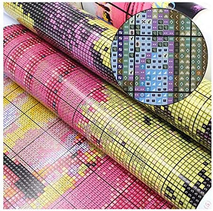 Stitchmelody Counted Cross Stitch Kits,14CT Unprinted Pattern Embroidery Set,DMC Threads Needlework Kit-Happy Couple 17.3''×14.2''