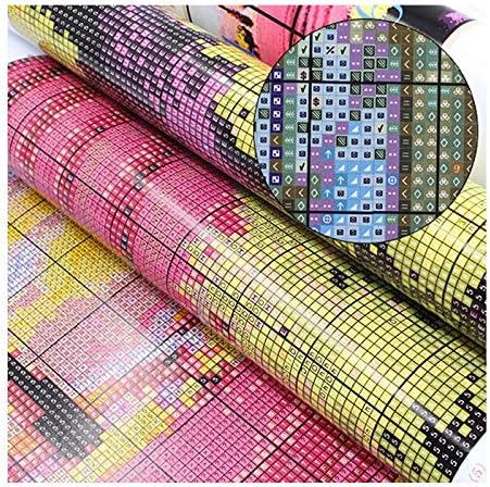 Stitchmelody Stamped Cross Stitch Kits,14CT Printed Pattern on Canvas,DMC Threads Embroidery Set-Happy Couple 17.3''×14.2''