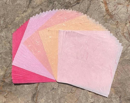 50 Sheets 6 x 6 Inches Natural Fiber Mulberry paper Sheets Square Origami Paper Arts Folding Craft, Decoration Paper, Square Folding Paper for DIY Crafts (Wedding Tone, 6x6 Inch) - Crafty Corner
