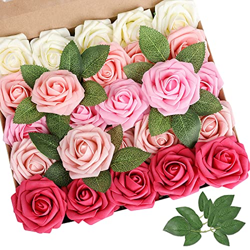 Seriesa Red Rose 100pcs Real Looking Artificial Flowers w