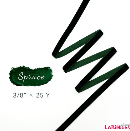 LaRibbons Thin Velvet Ribbon 3/8 Inch x 25 Yards, Dark Green Velvet Ribbon for Christmas Tree, Gift Wrapping, Wreath Bow, Outdoor Decoration - Crafty Corner