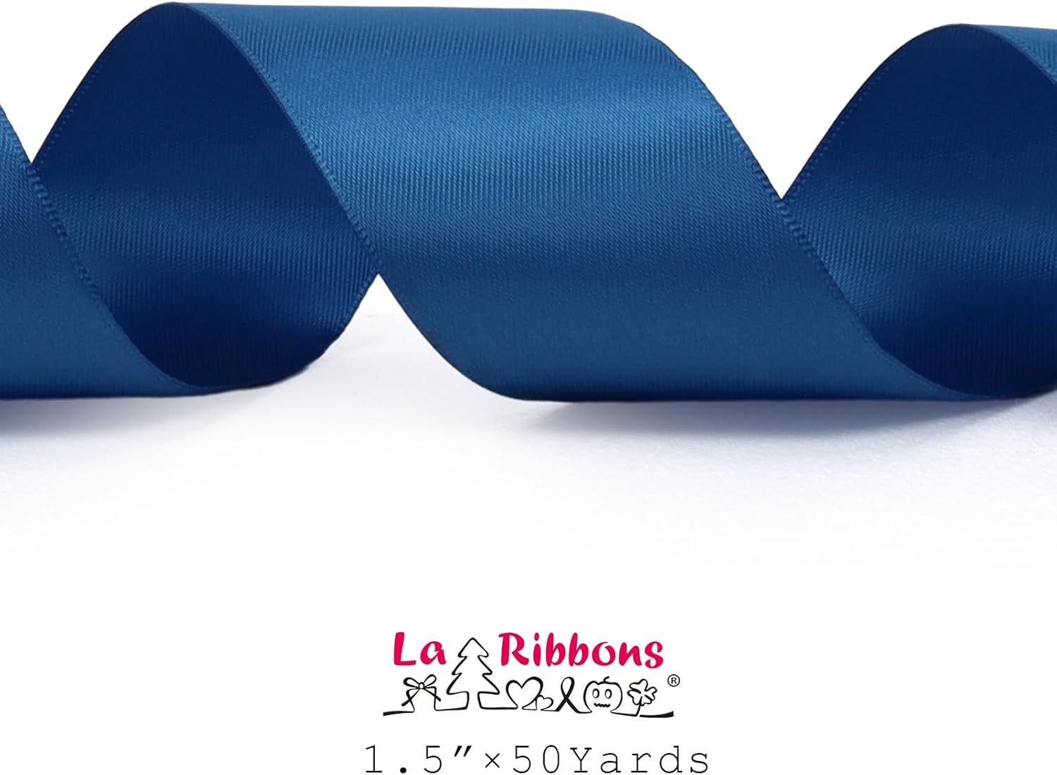 LaRibbons 1 1/2 Inch 50 Yard Double Faced Satin Ribbon,Royal Blue Satin Craft Fabric Ribbon for Gift Wrapping Floral Bouquets Wedding Party Decoration - Crafty Corner