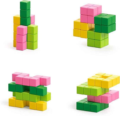 PIXIO Tropic - Tiny Magnetic Blocks Building Toy in The Pixel Art Style with Free App - 5/16" Plastic Cubes with 6 Magnets Inside - Open Ended Toy - Creativity Toy for Ages 6+ - 60pcs