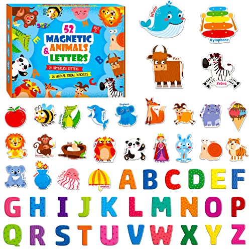 Large Magnetic Letters and Animals (52 Count)