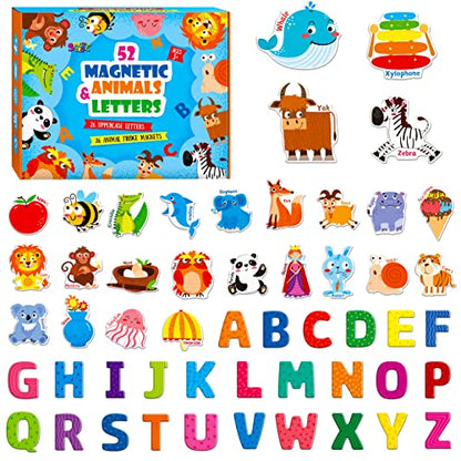Large Magnetic Letters and Animals (52 Count)