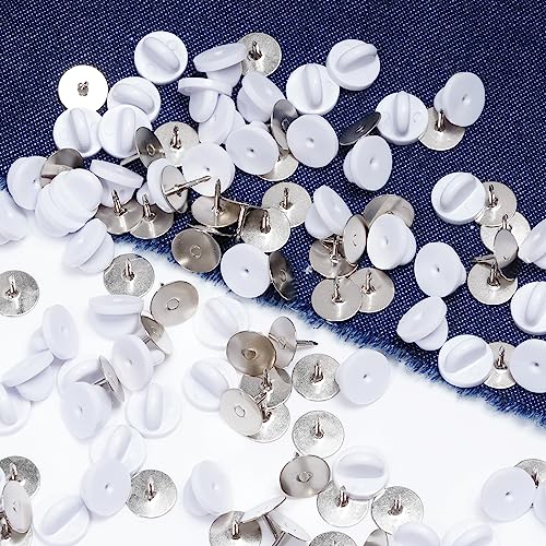 400pcs PVC Rubber Butterfly Clutch Pins Tie Tacks Blank for Uniform Badges Backing Holder Clasp Lapel Enamel Pins (400 Count)