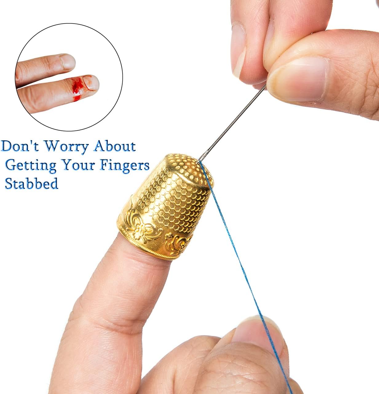 ZESION 4Pcs Sewing Thimbles, Metal Thimbles for Hand Sewing Finger Protector, Quilting Craft Accessories for Knitting Needlework DIY Tools, Bronze
