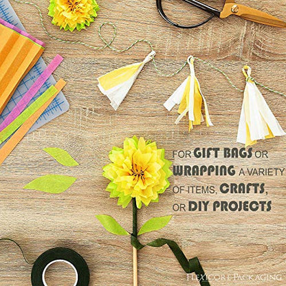 Yellow Pin Stripe Print Gift Wrap Tissue Paper Size (50 Count)