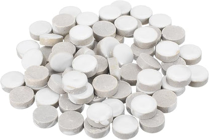 MECCANIXITY 200g Ceramic Mosaic Tiles for Crafts Bulk, Round White Ceramic Tiles for Mosaic Kits Garden Stepping Stone Cup Mat