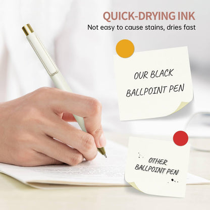Linbsunne Ballpoint Pens Black Ink Pen 1.0mm Medium Point with Super Soft Grip(12-count)