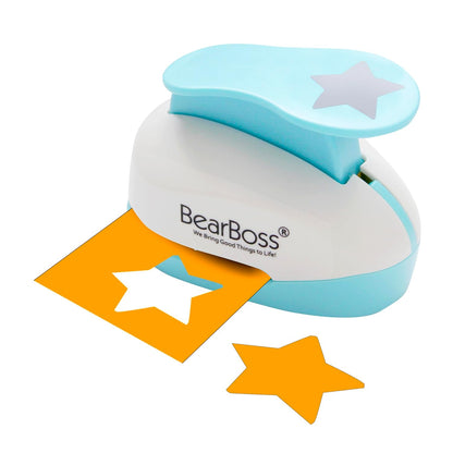 BearBoss Star Paper Punch, Handmade Scrapbook Paper Puncher, Different Size of Scrapbooking Punches Crafting Designs for Office Supplies, Card Making, DIY Albums Photos, Classic White - Crafty Corner