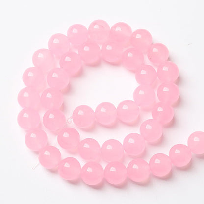 45pcs Natural Light Pink Chalcedony Stone Beads for Jewelry Making - Energy Healing Power Stone Beads - DIY Bracelet Necklace Accessories - 15" (8mm, Light Pink Chalcedony)