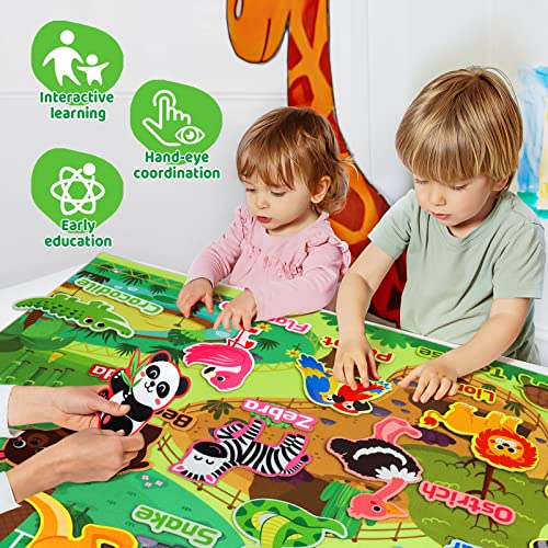 43x28 inch Zoo Animals Felt Story Board Set (41 Count)