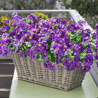 Artificial Flowers Fake Plants for Outdoors Decoration (12 Count)