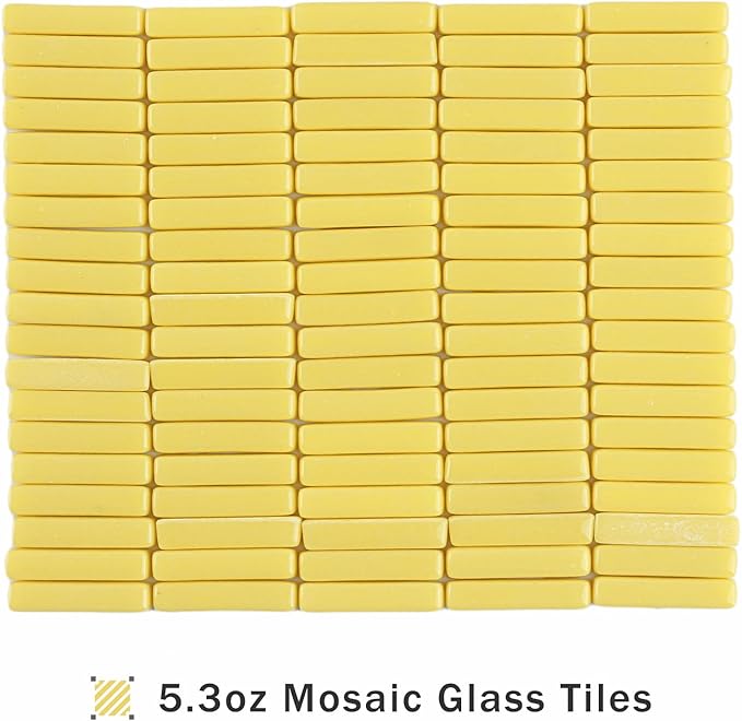 Youway Style Strips Mosaic Tiles for Crafts Bulk,150g Yellow Mosaic Glass Pieces for Crafts DIY Spring Mosaic Art Decor,Mosaic Kit Supplies