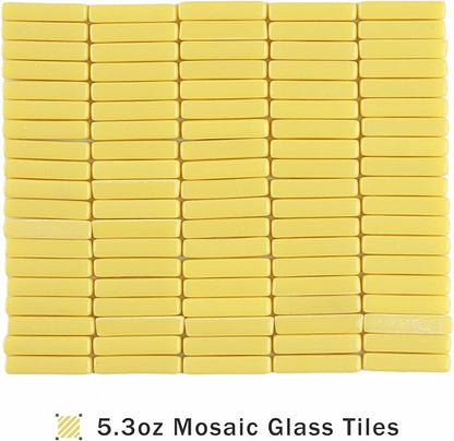 Youway Style Strips Mosaic Tiles for Crafts Bulk,150g Yellow Mosaic Glass Pieces for Crafts DIY Spring Mosaic Art Decor,Mosaic Kit Supplies