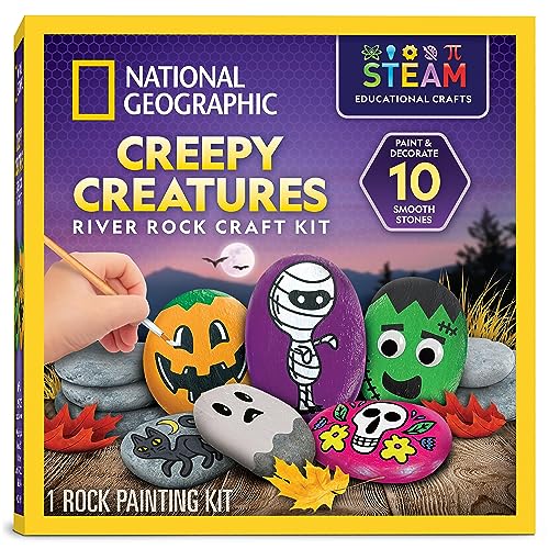 National Geographic Creepy Creatures Rock Painting Halloween Craft Kit