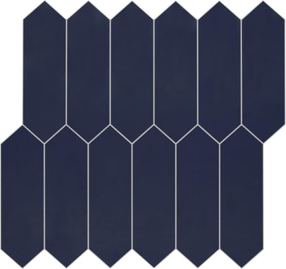 SUNWINGS Backsplash Tile for Kitchen Peel and Stick, Stone Composite Self Adhesive Tiles Long Hexagon Mosaic Wall Tile for Kitchen, 12 Inch x 11.22 Inch 10 Sheets Navy Blue