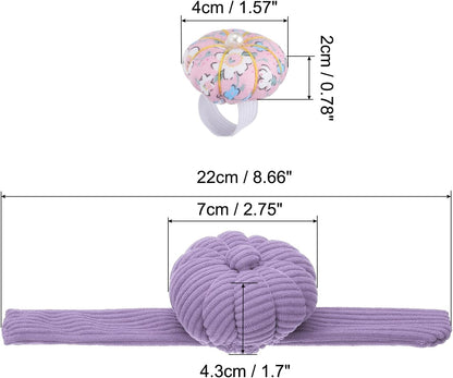 PATIKIL Wrist Pumpkin Pin Cushion, Snap Pin Cushion with Elastic Strap Ring Portable Embroidery Needle Pin Storage for Hand Craft Knitting, Lavender