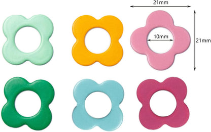 Multicolor Flower Shape Metal Stitch Markers Ring Mini Crochet Markers Knitting Markers for Weaving,Knitting