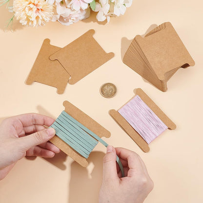 PH PandaHall 50pcs Ribbon Storage Ribbon Spools Organizer Embroidery Floss Bibbon for Thread Holder Empty Cardboard Yarn Bobbin for Cotton Thread Cross Stitch Craft DIY Sewing 3.5x2.5 Inch