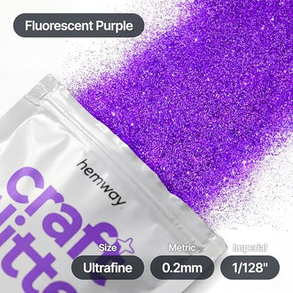 Craft Glitter Fluorescent Purple 100g Ultrafine Glitter (3.5274 Ounce)