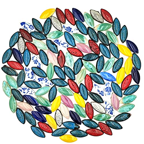 500g 1.1lb Random Color Irregular Ceramics Mosaic Tiles (16 Ounce)