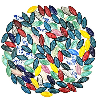 500g 1.1lb Random Color Irregular Ceramics Mosaic Tiles (16 Ounce)