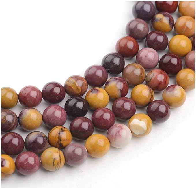 120pcs Adabele Natural Mookaite Jasper Healing Gemstone 6mm (0.24 inch) Round Loose Beads Gem Stone Spacer for Craft Jewelry Making GF22-6