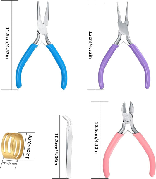 3 Pcs Jewelry Pliers Set - Needle Nose, Round Nose and Wire Cutters for Jewelry Making, Repair and Crafts,Wire Wrapping Beading Crafts Pliers - Crafty Corner