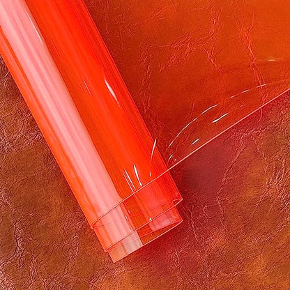 HYANG Tomato Transparent PVC Super Clear Holographic Vinyl Faux Leather Sheets 1 Roll 12" x 47"