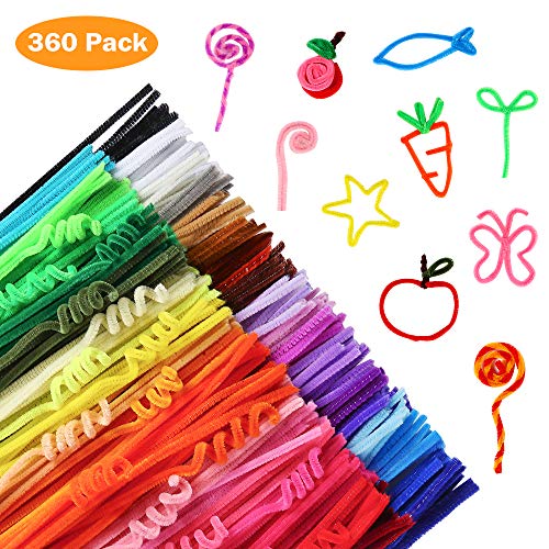 360 Pieces Pipe Cleaners 40 Assorted Colored Chenille Stems