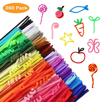 360 Pieces Pipe Cleaners 40 Assorted Colored Chenille Stems