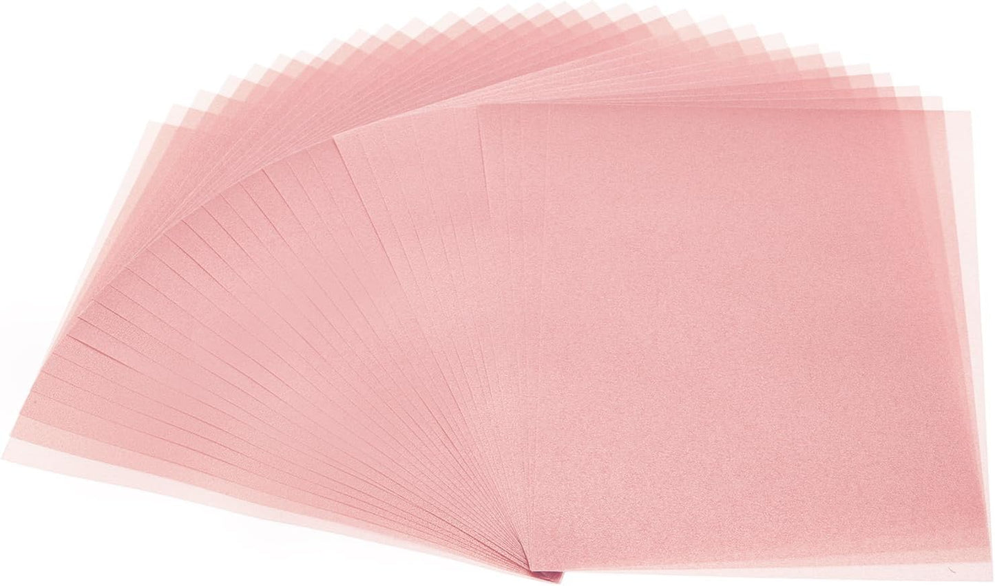 PATIKIL 30 Sheets Vellum Paper 4.25x5.5, Vellum Paper Printable Translucent Paper 100GSM Colored for Invitations Laser Inkjet Printing Card Making Crafting Wedding Tracing, Pink