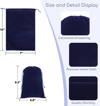 Velvet Drawstring Jewelry Bag, 50Pcs Blue Dice Bag, 7x10 Tarot Card Holder, Or Wrapping Halloween Party Favors, Small Bussiness, Toys, Board Game