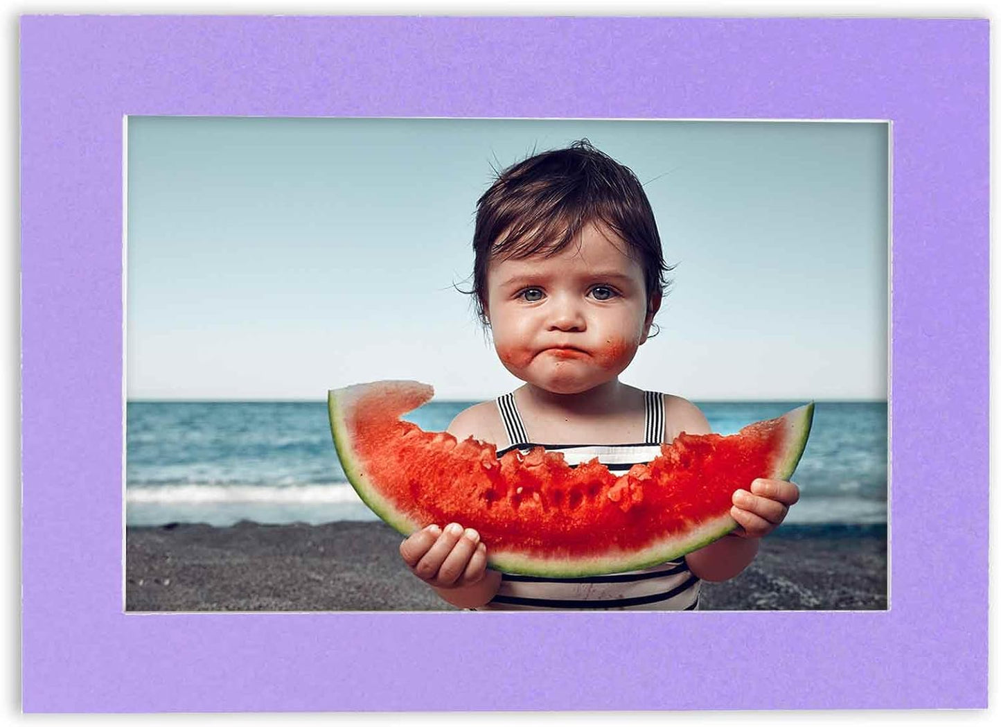 8.5x11 Mat Bevel Cut for 7x9 Photos - Acid Free Light Purple Precut Matboard With Backing Board and Crystal Clear, Self Seal Photo Mat Bag - For Pictures, Photos, Framing - 4-ply Thickness