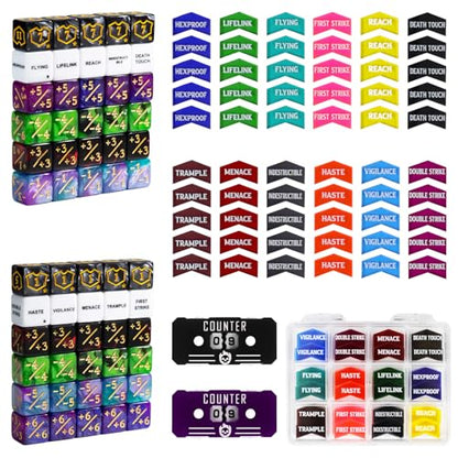 122PCS MTG Keyword Tokens & Dice & Life Counter Set for Magic Card