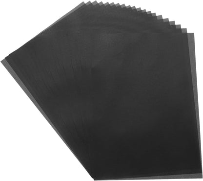 MECCANIXITY Colored Vellum Paper, 40 Sheet Black Transparency 11.7 x 8.2 Printable Vellum Paper, Translucent Vellum Sheets for Printing Wedding Invitations, Ink Jet Laser Printer