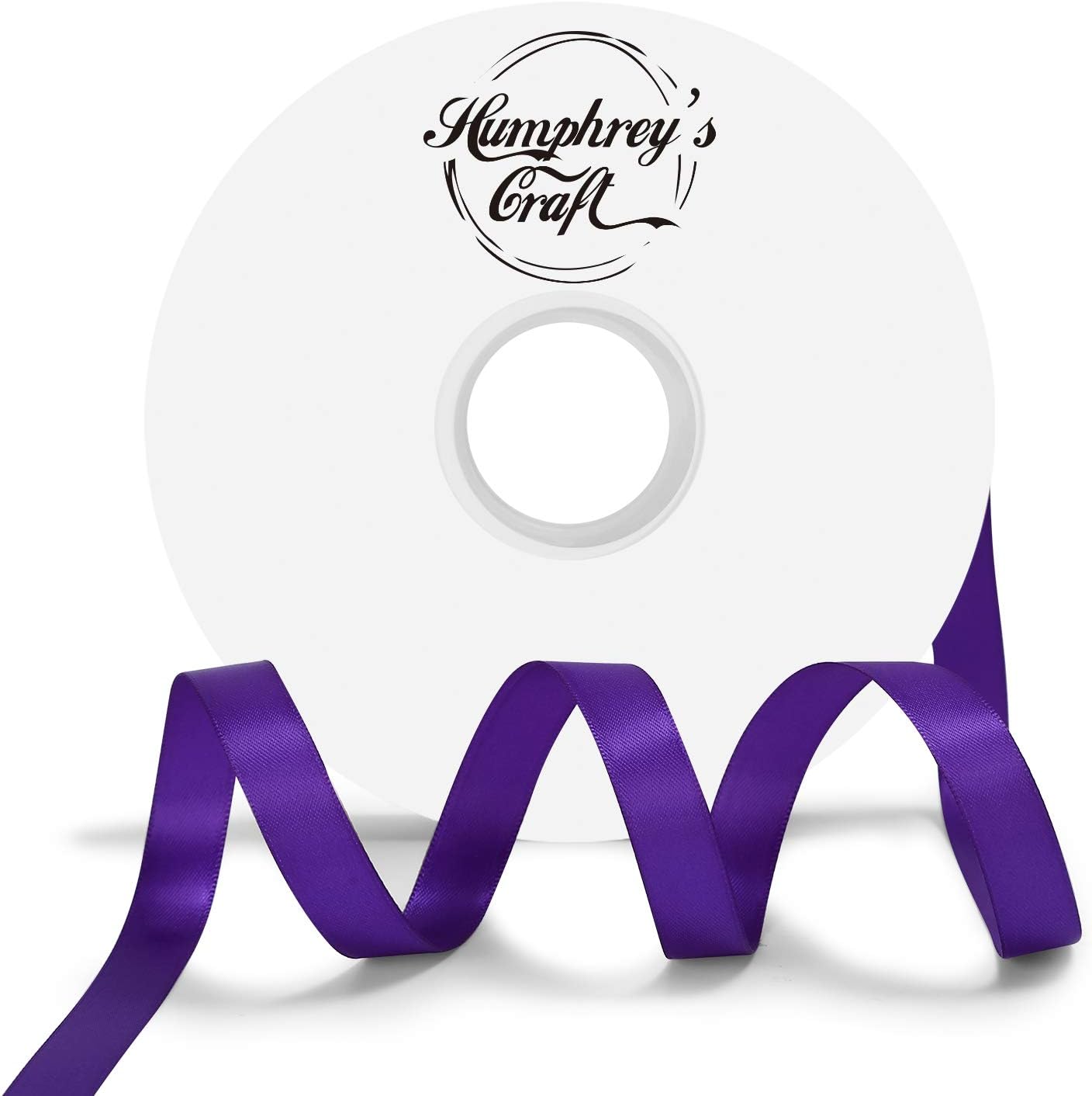 Humphrey's Craft 1/2 Inch Purple Double Faced Satin Ribbon - 50 Yards Variety of Color for Crafts Gift Wrapping DIY Bows Bouquet Decoration Sewing Christmas Tree Wedding and Invitation Card. - Crafty Corner