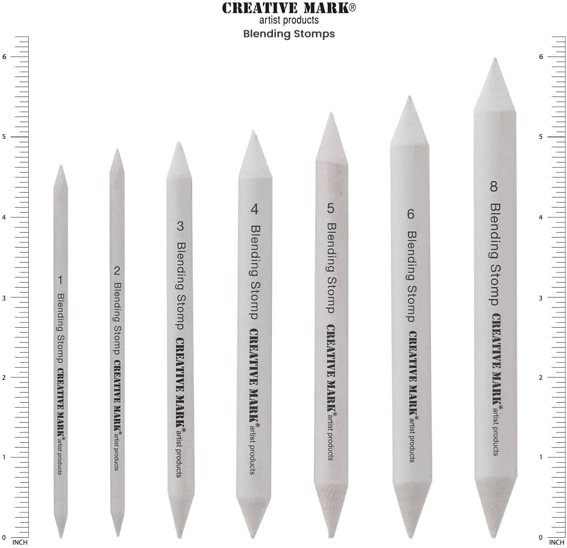 Creative Mark Blending Stumps - Solid Double-Ended Blending Stumps for Blending Charcoal, Pencils, Pastels, and More! - [Size # 1-12 Count]