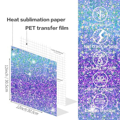 Glitter Mermaid Transfer Ink Sheets for Heat Press Machine