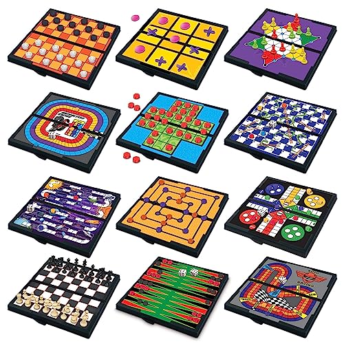 Magnetic Board Travel Games for Kids (12 Count)