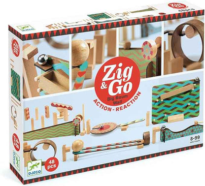 DJECO Zig & Go Big Boum Wall Construction Set (48pcs) - Chain Reaction Game for Kids - Fun & Creative Activity for Friends & Family, Educational Toys for Children 8+ Years Girls & Boys