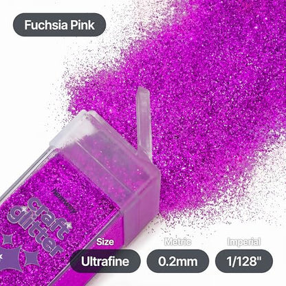 Craft Glitter Shaker Fuchsia Pink 110g Ultrafine (4.5 Ounce)