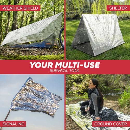 Emergency Blanket Mylar Thermal Space Survival Gear & Supplies 25 (25 Count)