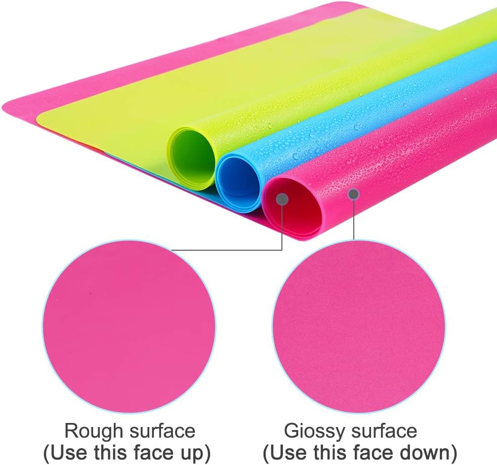 3 Pack Silicone mat Large Silicone Sheets for Crafts, Liquid, Resin Jewelry Casting Molds Mat, Silicone Placemat 15.7” x 11.8” (Blue & Rose Red & Green) - Crafty Corner